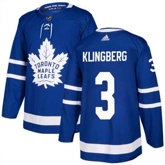 Men Toronto Maple Leafs 3 John Klingberg Blue Stitched Jersey